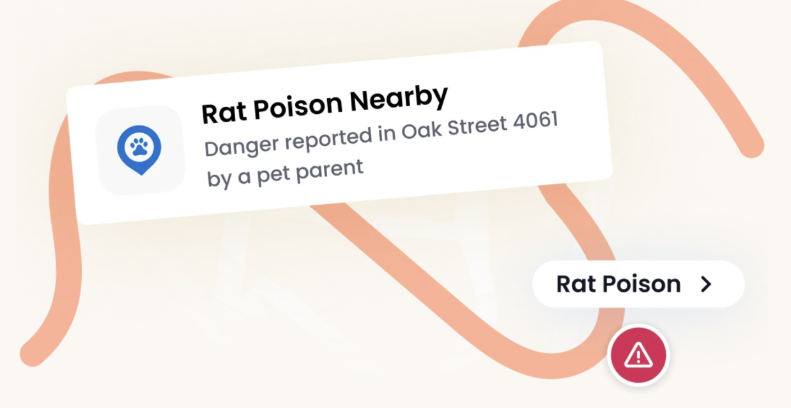 A Danger report via the Tractive mobile app